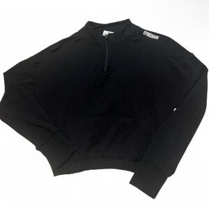 Gymshark Black Quarter-Zip Pullover Sweatshirt-EUC